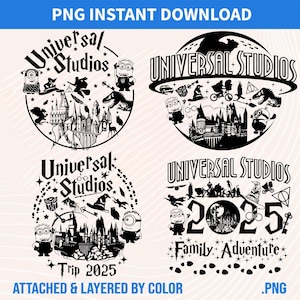 Paquete Universal Studio 2025 Png, Viaje familiar Png, Viaje a Universal Studios, Universal 2025 Png, Diseño de sublimación, Descarga instantánea de Png