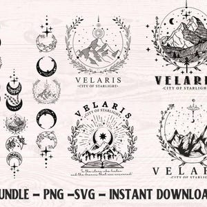 Velaris City Of Starlight ACOTAR Svg-bundel, To The Stars City of Starlight Svg, Fantasy Reader, The Night Court png, Acotar png, boekenliefhebber