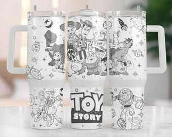 Toy Story Tumbler Wrap: stripfiguren 40 oz, png (digitale download)