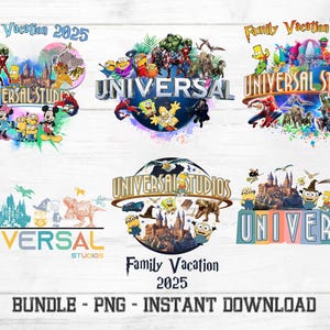 Paquete Universal Studio 2025 Png, Viaje familiar Png, Viaje a Universal Studios, Universal 2025 Png, Diseño de sublimación, Descarga instantánea de Png