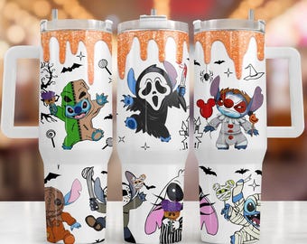 Spooky Cartoon 40oz Tumbler Wrap: Halloween Sublimation Design (Digital Download)