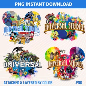 Paquete Universal Studio 2025 Png, Viaje familiar Png, Viaje a Universal Studios, Universal 2025 Png, Diseño de sublimación, Descarga instantánea de Png