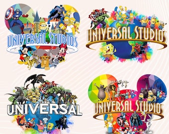 Bundel Universal Studio 2025 png, familie-uitje png, Universal Studios-reis, Universal 2025 png, sublimatieontwerp, png Instant Download