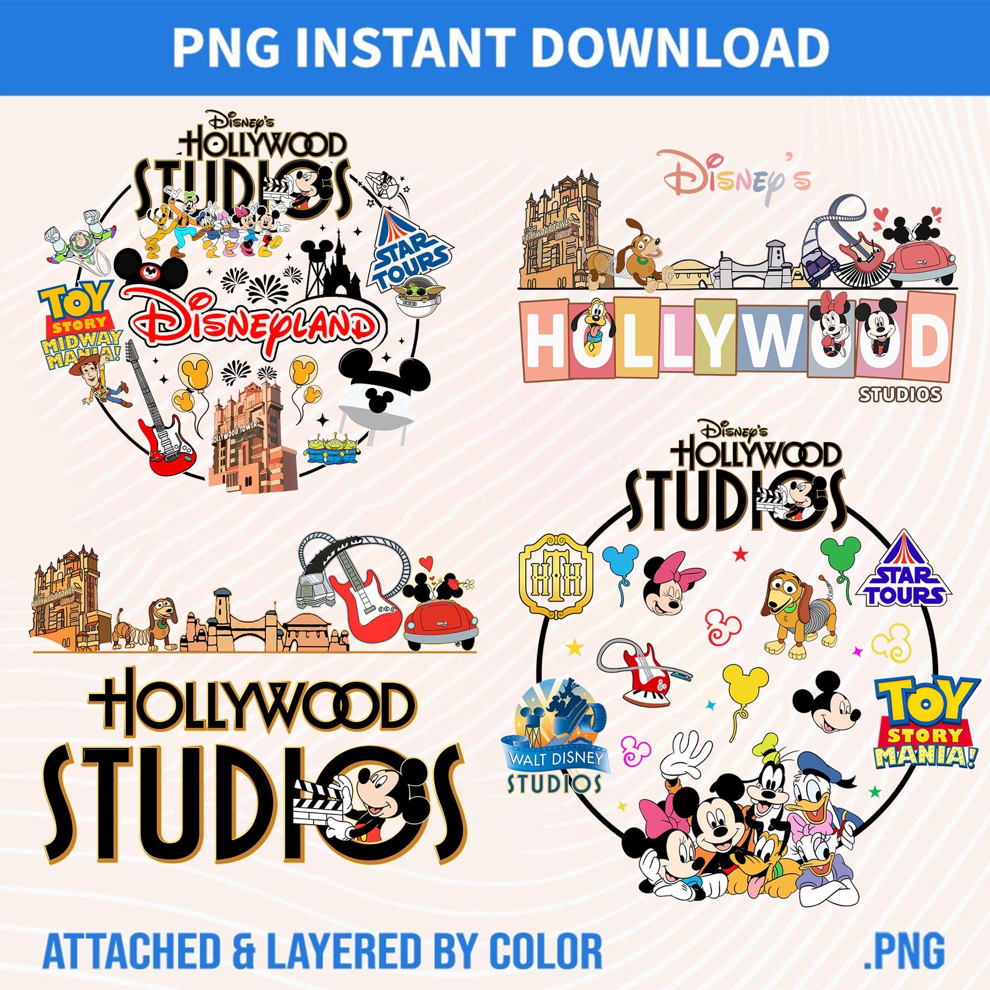 Hollywood Studios PNG Bundle: Mickey and Friends Vacation (digital