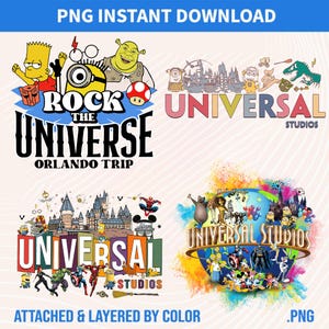 Universal Studios 2025 Trip PNG Bundle: Family Vacation Design (Digital Download)