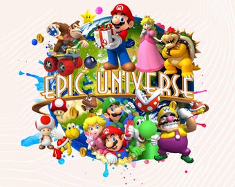 Mario Epic Universe PNG: Birthday Gift (Digital Download, PNG File)