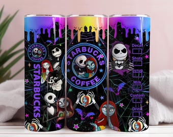 Jack Skellington Tumbler PNG: 20oz Skinny Wrap (digital nedladdning)