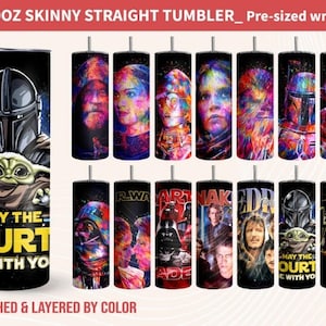 Big Bundle Star Wars Tumbler, Star Wars Tumbler Wrap, 20oz Skinny Straight Tumbler, Full Tumbler Wrap, Father Day Tumbler, Gift For Dad