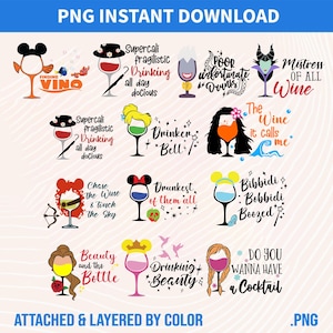 Princess Wine Glass Png Bundle: Magical Kingdom Designs (Digital Download)