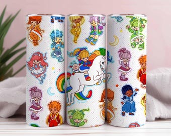 80s Cartoon Tumbler PNG: Rainbow Brite, 20oz Skinny Tumbler Wrap (Digital Download)