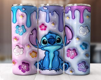Envoltura para vaso con puntada 3D: Diseño de sublimación delgado de 20 oz (descarga digital)