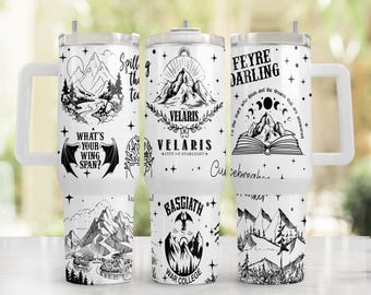 Velaris Laser Engraved 40oz Tumbler Svg, ACOTA R, Suriel Tea, City of Starlight Tumbler Wrap, Smut Book Engraved Svg, To Stars Night Court