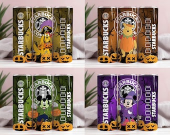 Mickey and Friends Halloween Starbucks Tumbler PNG Bundle (Digital Download 8+)