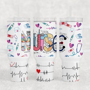 Nurse Tumbler Wrap: 40oz Quencher Design (Digital Download)