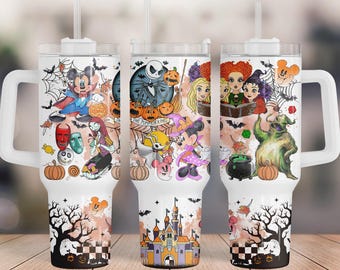 Sublimatieontwerp heks cartoon beker: griezelige 40oz quencher (digitale png-download)