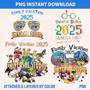 Paquete Universal Studio 2025 Png, Viaje familiar Png, Viaje a Universal Studios, Universal 2025 Png, Diseño de sublimación, Descarga instantánea de Png