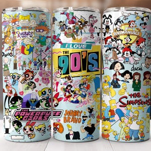Cartoon Tumbler Wrap, 20oz Cartoon Movie Tumbler, 90s Baby Tumbler Wrap, Full Tumbler Wrap, Cartoon Png, 90s Cool Kids Cartoon Tumbler
