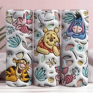 Aufgeblasener Cartoon Blumentopf Png, 3D Cartoon Tumbler Wrap, 20 Unzen Sublimation, Cartoon Tumbler Png. 3D Blumen Frühling Aufgeblasener Png