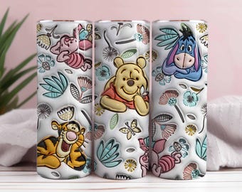 Cartoon Floral Tumbler Wrap: 20oz Sublimation Design (PNG Digital Download)