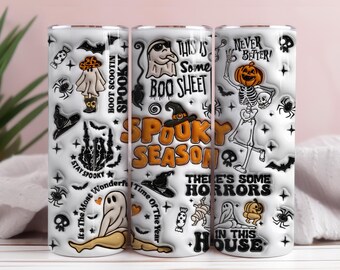 3D Halloween Tumbler Wrap, Spooky Season Design (Digital Download)