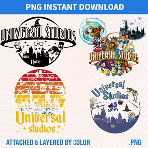 Universal Studios 2025 Trip PNG Bundle: Family Vacation Sublimation Design (Digital Download)