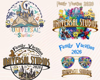 Universal Studios 2026 Family Trip PNG Bundle (Digital Download)