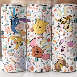 Cartoon Pooh Easter 20oz Tumbler Wrap (PNG Digital Download)