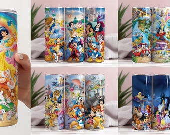Cartoon Characters Tumbler Wrap: Mickey, Minnie, Stitch (Digital Download)