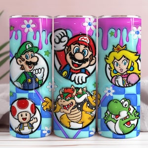 Inflated Game Cartoon Tumbler Wrap, 3d Inflated Cartoon tumbler, 3D Puffy Design Png, Inflated 3D Movie Tumbler Wrap, Digital Game Png