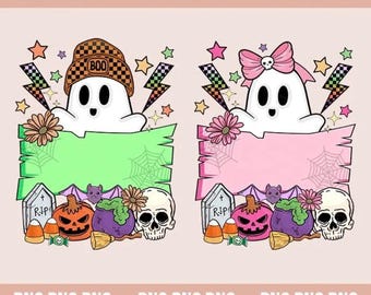 Personalisierter Halloween-Geist PNG, benutzerdefinierter Kindername (Digitaler Download)