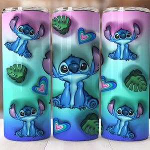 Inflated Stitch Tumbler Design Png 3D Tumbler Wraps 20oz Skinny Sublimation Digital Downloads 3D Puffy Stitch Design Sublimation Png