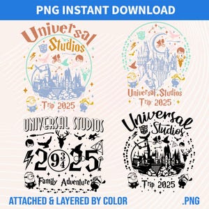 Universal Studios 2025 Trip PNG Bundle: Family Vacation Design (Digital Download)