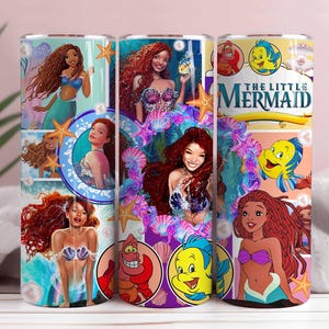 Meerjungfrau Tumbler Wrap, kleine Meerjungfrau Tumbler, 20 Unzen Skinny Tumbler, volle Tumbler Wrap, Prinzessin Tumbler Wrap, Cartoon Tumbler, Ariel Tumbler Tumbler