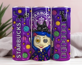 Inflated Nightmare Tumbler, 3D Button Doll, Halloween Puffy Wrap (Digital Download)