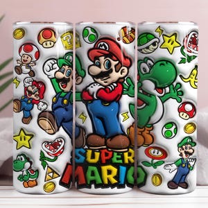 3D nadmuchany kubek z kreskówek PNG, 3D gra dla dzieci Tumbler, 3D zabawne sublimacyjne opakowania filmowe, Tumbler Wrap Png, natychmiastowe pobieranie
