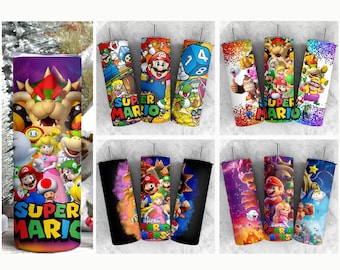Super Mario Tumbler Wrap Bundle, 20oz PNG Image (Digital Download)
