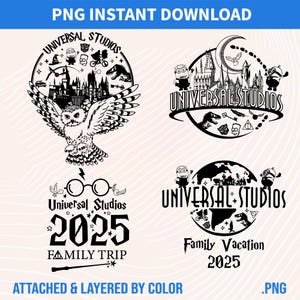 Paquete Universal Studio 2025 Png, Viaje familiar Png, Viaje a Universal Studios, Universal 2025 Png, Diseño de sublimación, Descarga instantánea de Png