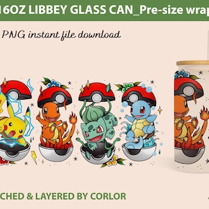 Gotta catch 'em all Can Glass, Poke Glass Can Wrap, Poke Libbey Can Glass 16oz PNG Download digitale, Poke Bad Bunny Glass Can Wrap