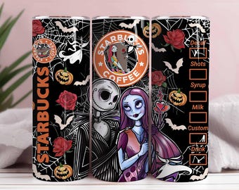 Jack Skellington Tumbler Wrap PNG: Halloween Movie Design (Digitaler Download)