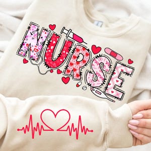 Retro Valentine Nurse PNG: Loved Nurse Sublimation Design (Digital Download)