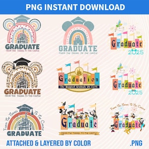 Bundle-Abschluss 2025 Png, Graduierung Senior, graduierte Quaste zum Schloss Png, Familie Vacay Png, Familienreise Png, Abschlussreise Png