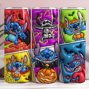 3D Cartoon Halloween Tumbler Wrap: 20oz Skinny Tumbler PNG (Digital Download)