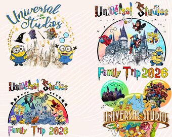 Universal Studios 2026 Family Trip PNG Bundle (Digital Download)