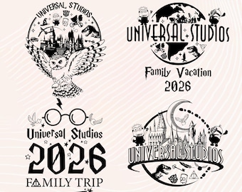 Universal Studios 2026 Family Trip PNG SVG Bundle (Digital Download)