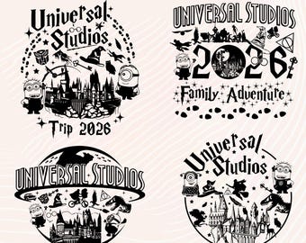 Universal Studios 2026 Family Trip PNG SVG Bundle (Digital Download)
