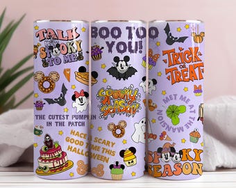 Tumbler Wrap di Halloween di Topolino: Tumbler sottile spettrale da 20 once PNG (download digitale)