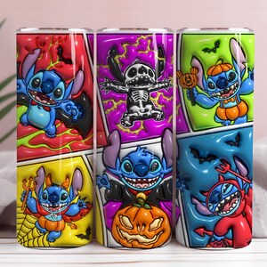 3D Cartoon Halloween Tumbler Wrap: 20oz Skinny Tumbler PNG (Digital Download)
