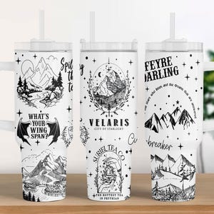 Velaris Laser Engraved 40oz Tumbler Svg, ACOTA R, Suriel Tea, City of Starlight Tumbler Wrap, Smut Book Engraved Svg, To Stars Night Court