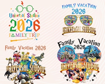 Universal Studios 2026 Family Trip PNG Bundle (Digital Download)