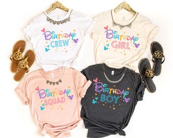 Mickey Birthday Squad PNG Bundle: Family Matching Shirts (Digital Download)